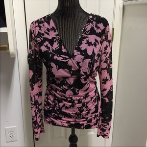 INC Pink & Black Blouse SZ L